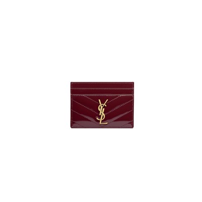 YSL CASSANDRE MATELASSÉ CARD CASE IN PATENT LEATHER 4232910UF076413 (10.5*7.5*0.5cm)